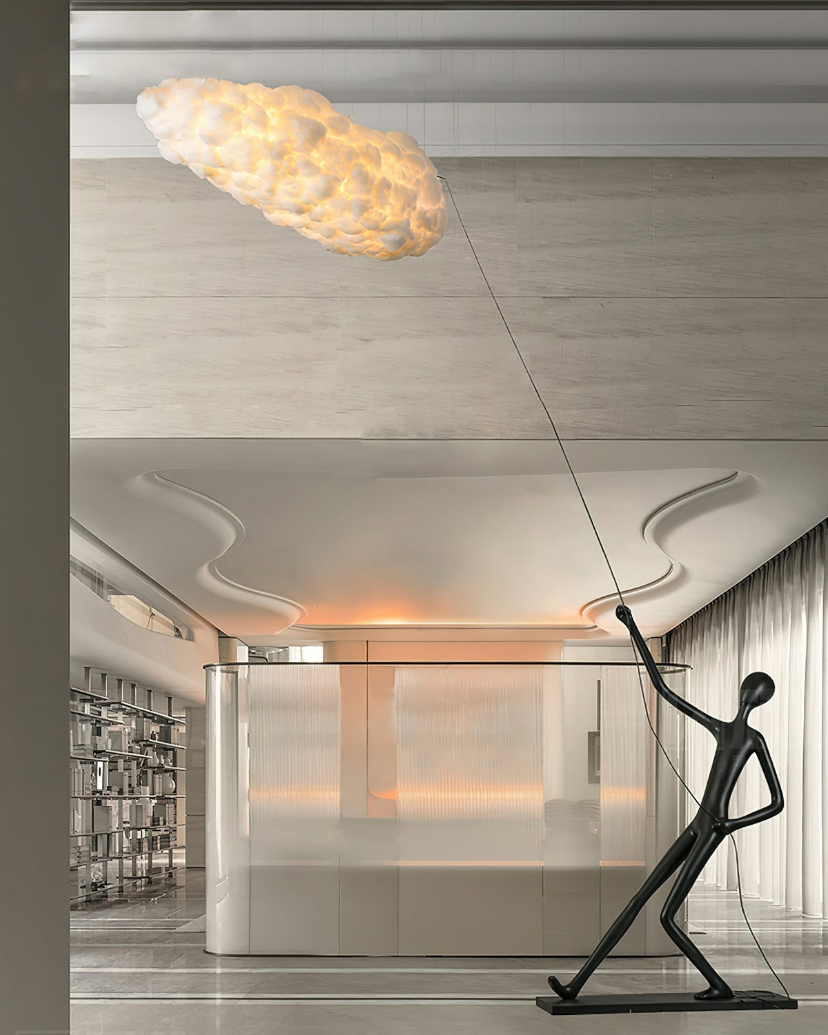 Lampa rzeźbiarska Cildes z płótna