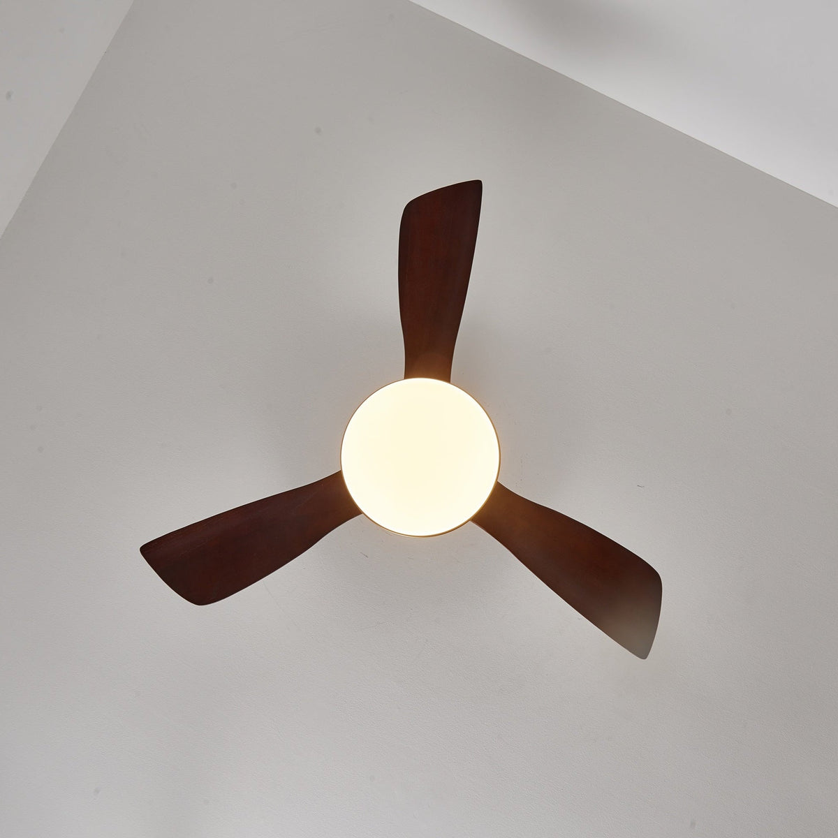 Xen nowoczesna lampa sufitowa z wentylatorem drewniana