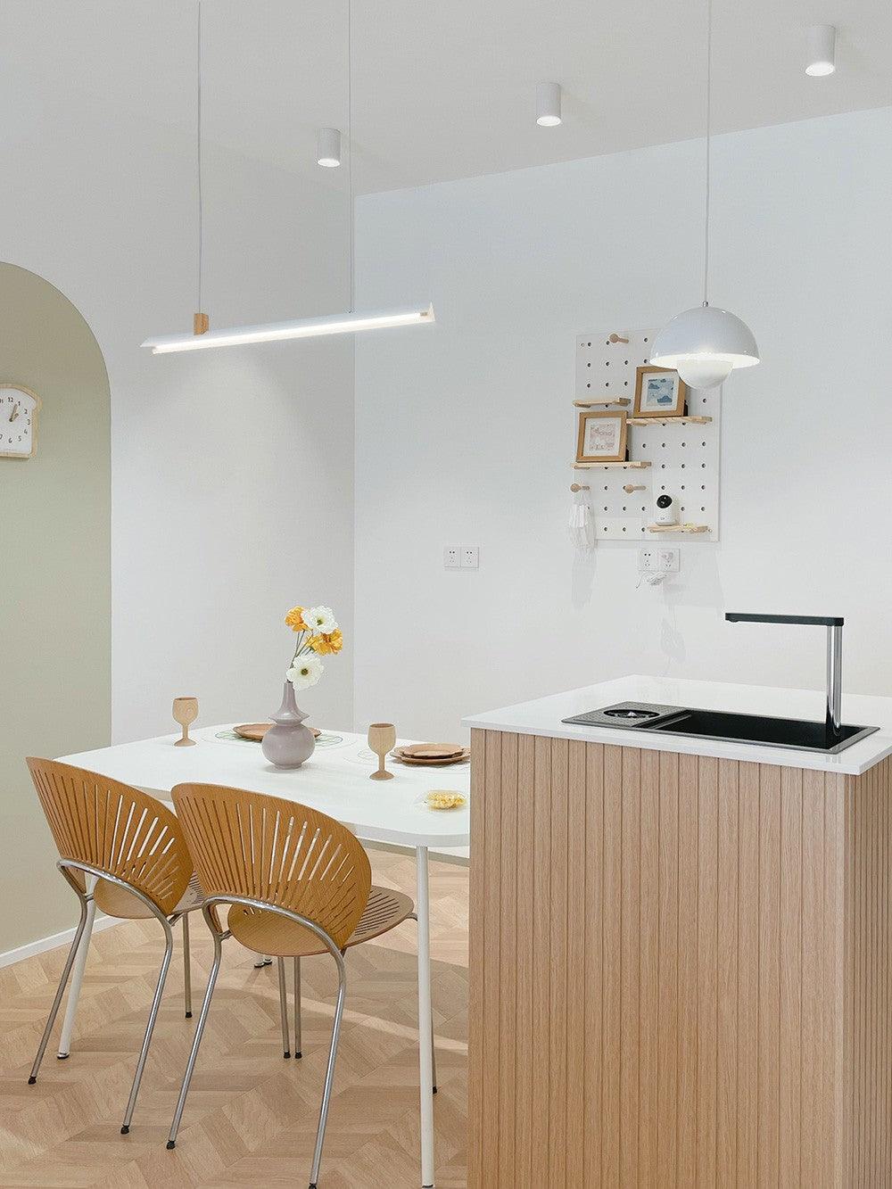 Linea minimalistyczna lampa wisząca z drewna