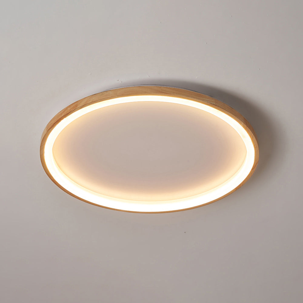 Muto drewniana lampa sufitowa montowana bezpośrednio z wewnętrznym pierścieniem