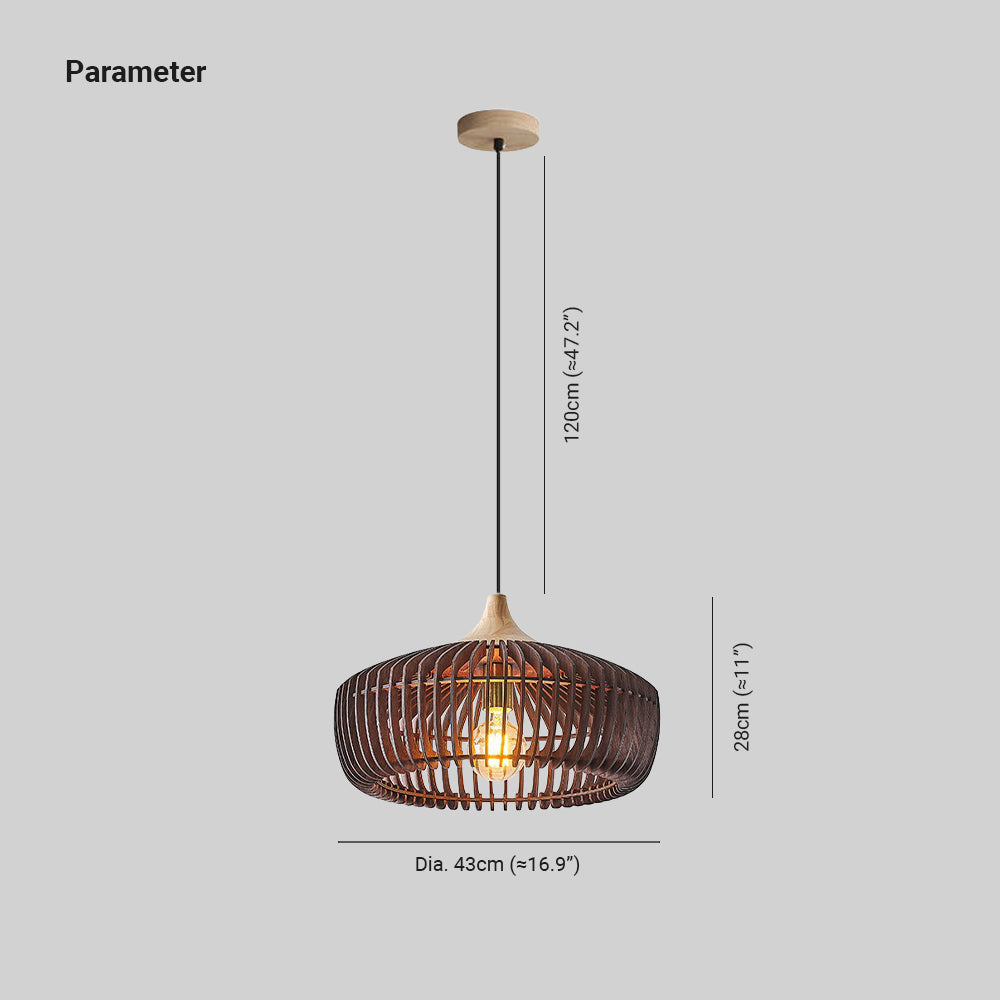 Lampa wisząca Muto w stylu nordyckim z Japonii drewniana do sypialni/salonu