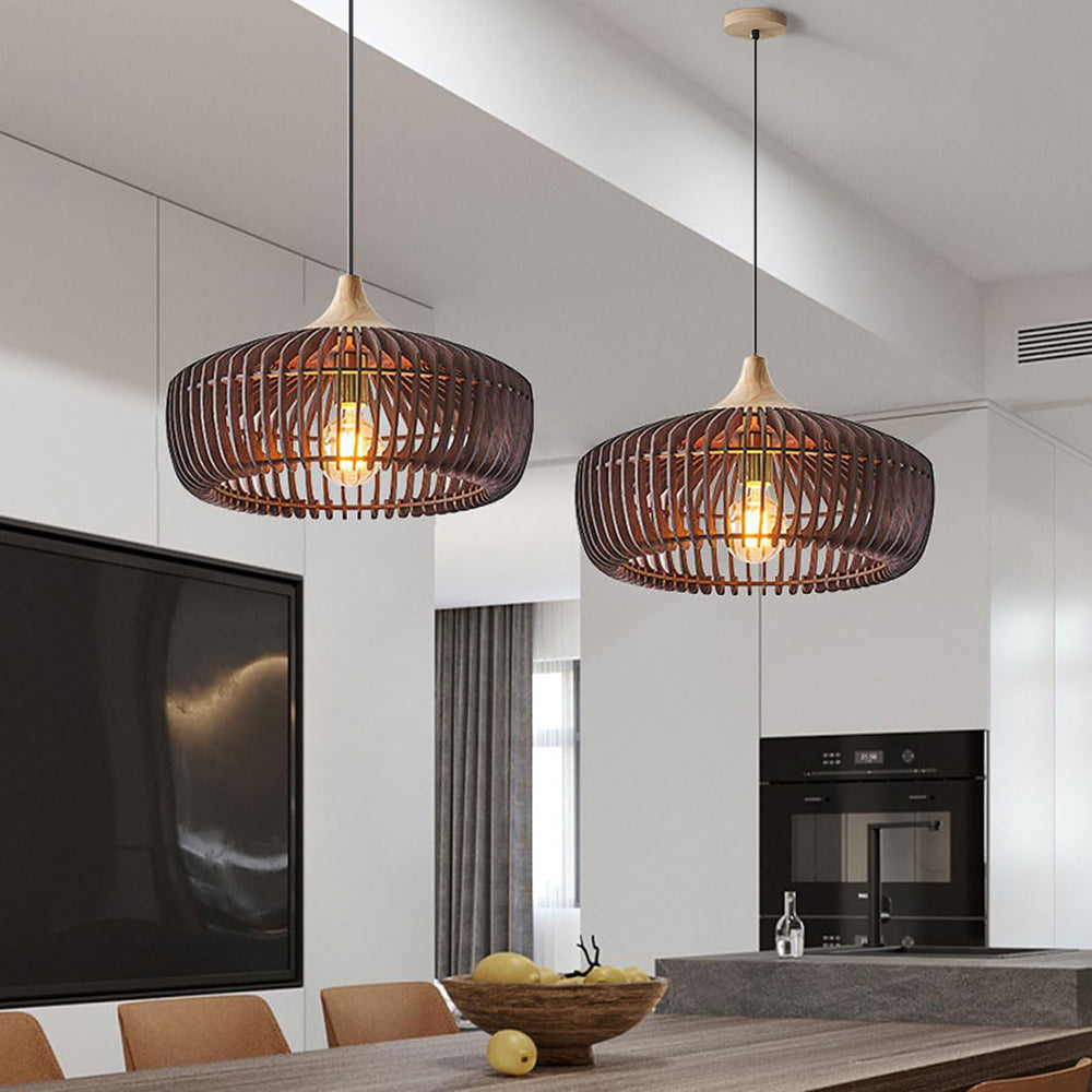 Lampa wisząca Muto w stylu nordyckim z Japonii drewniana do sypialni/salonu