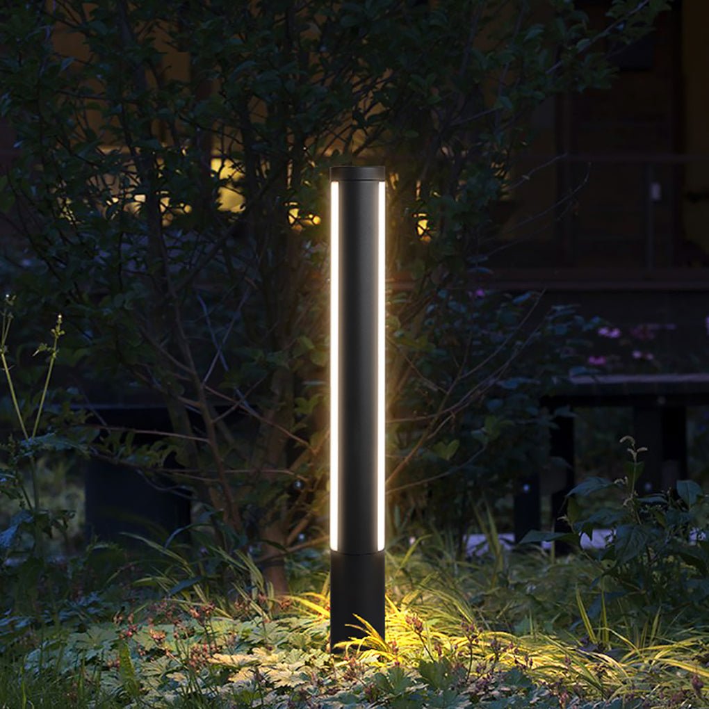 Ray zewnętrzna podwójna taśma świetlna kolumnowa lampa ścieżkowa, czarna