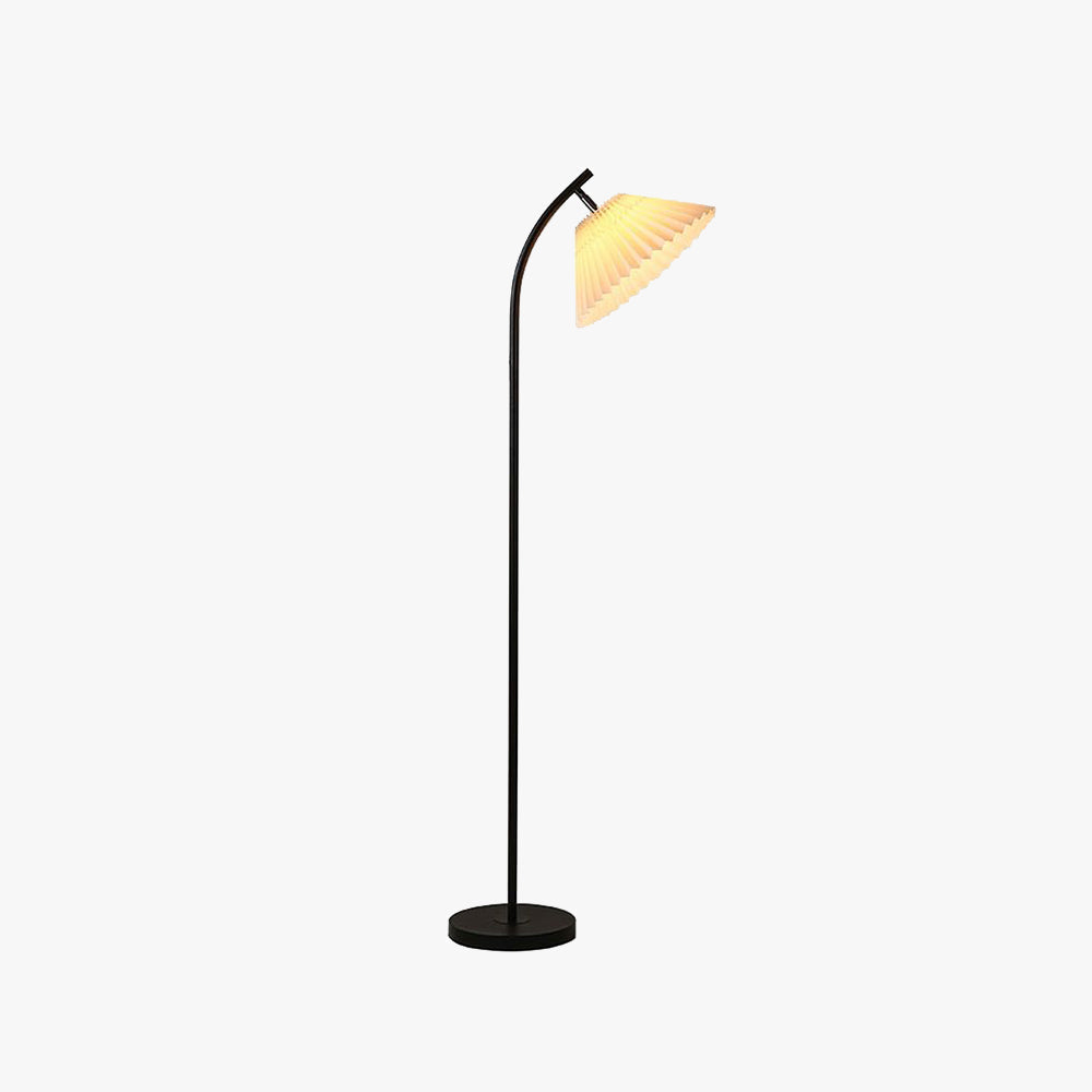 Ozawa nowoczesna lampa stojąca z metalowej łuku i fałdowanej tkaniny, kolor 3