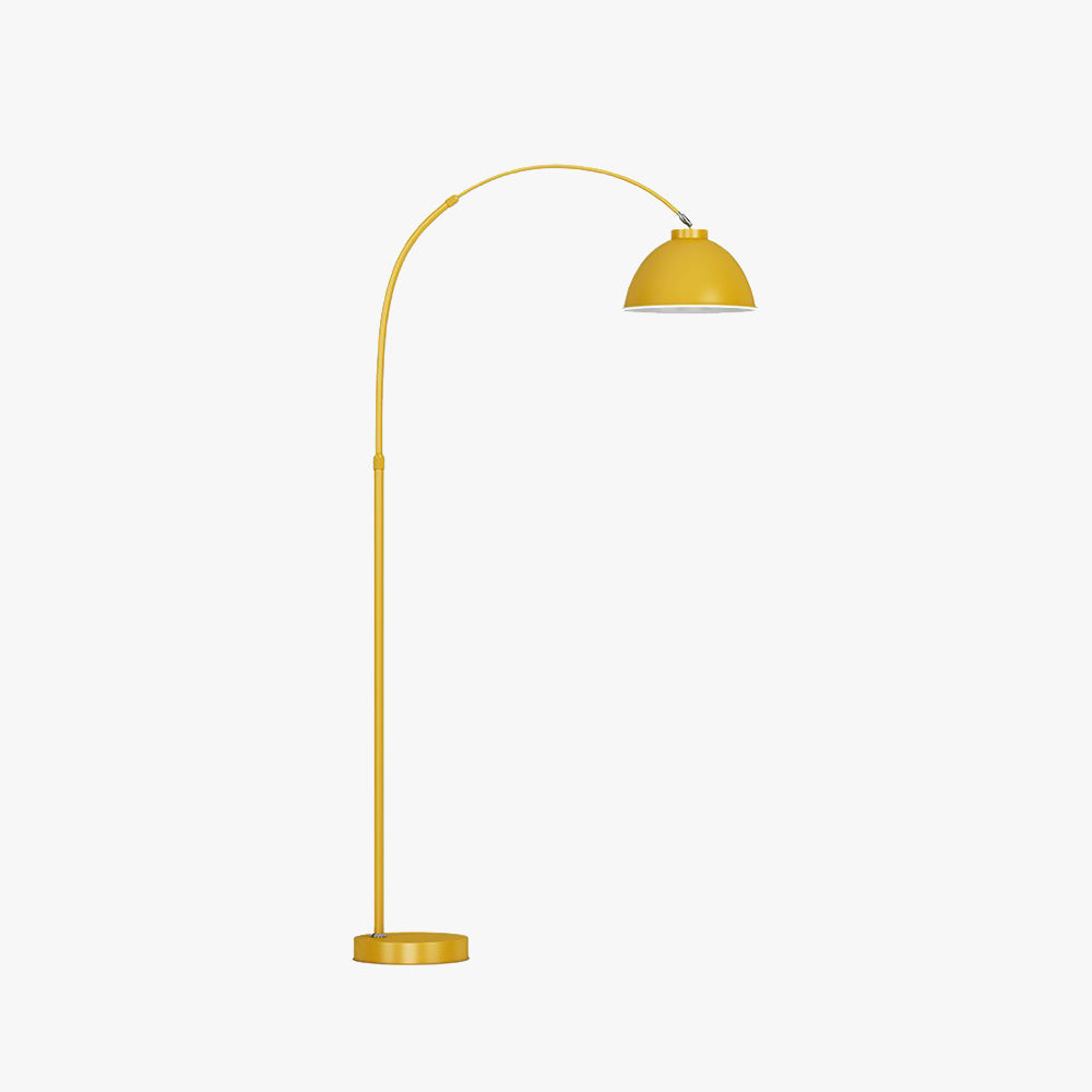Mira nowoczesna lampa stojąca z łukowym kształtem w metalu, czarny/czerwony/żółty