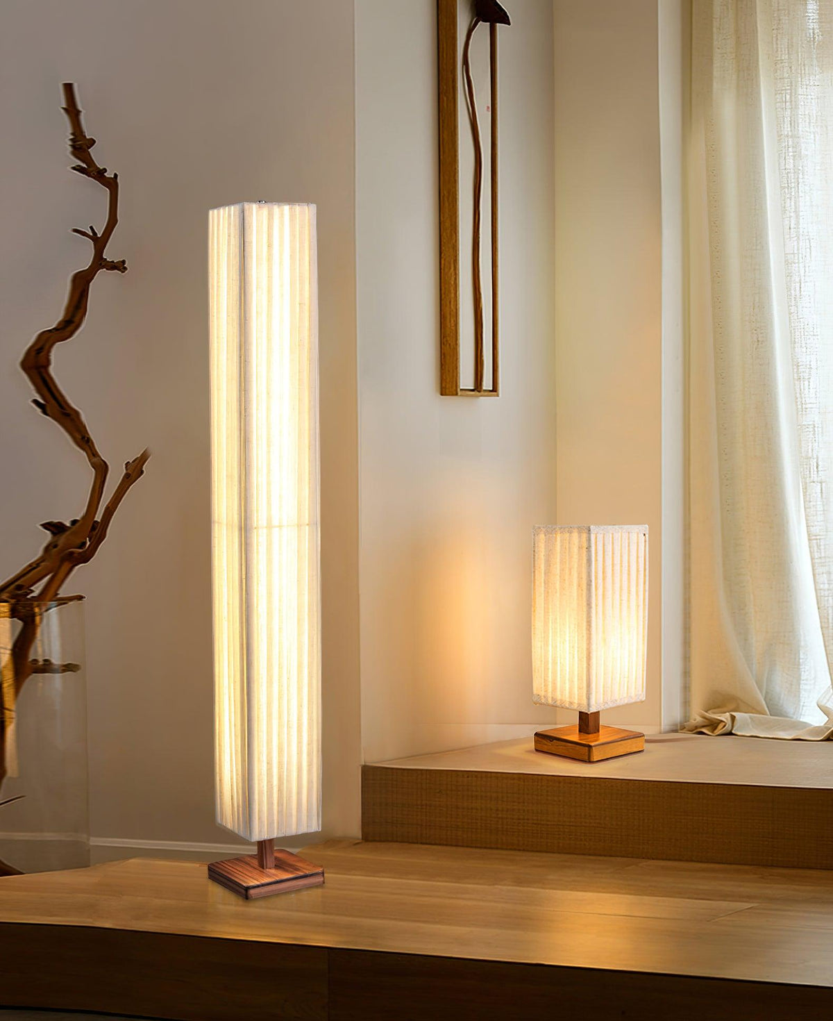Vesolyre lampy stojące płócienny Japandi