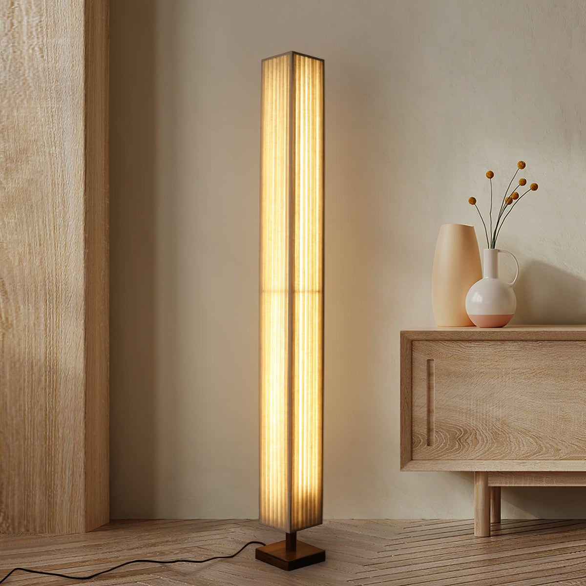 Vesolyre lampy stojące płócienny Japandi