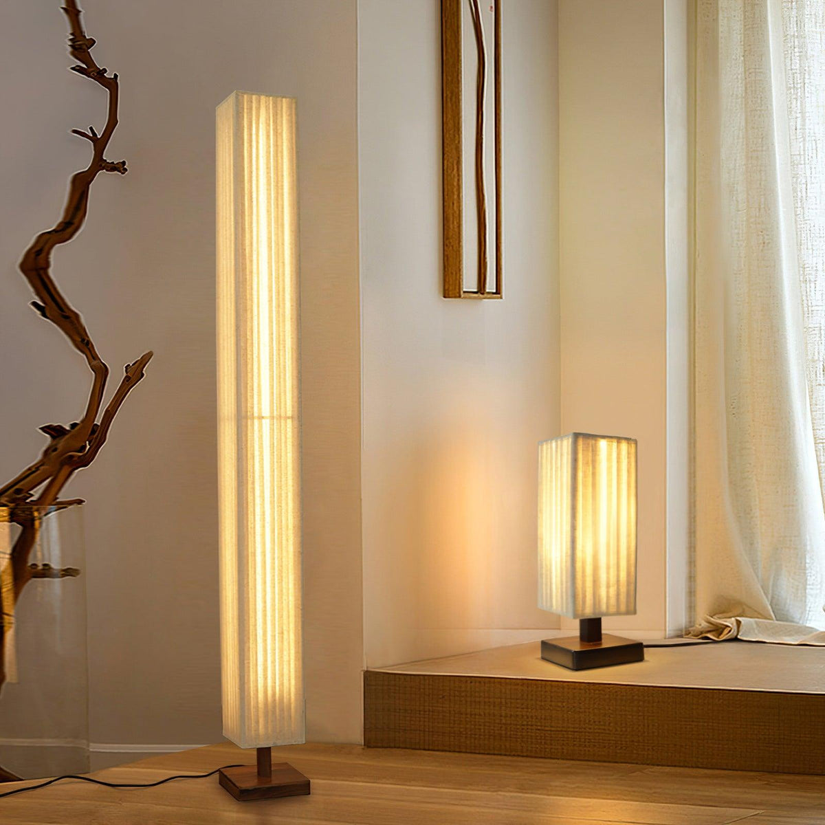 Vesolyre lampy stojące płócienny Japandi