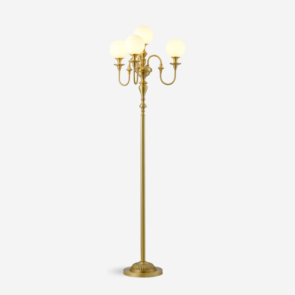 Lampa stojąca Selorielle z miedzi i szkła