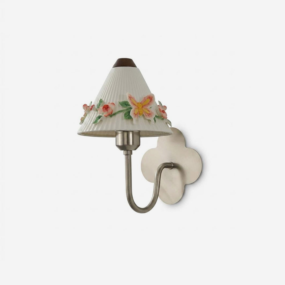 Calirelle kinkiet ceramiczny z kwiatowym motywem