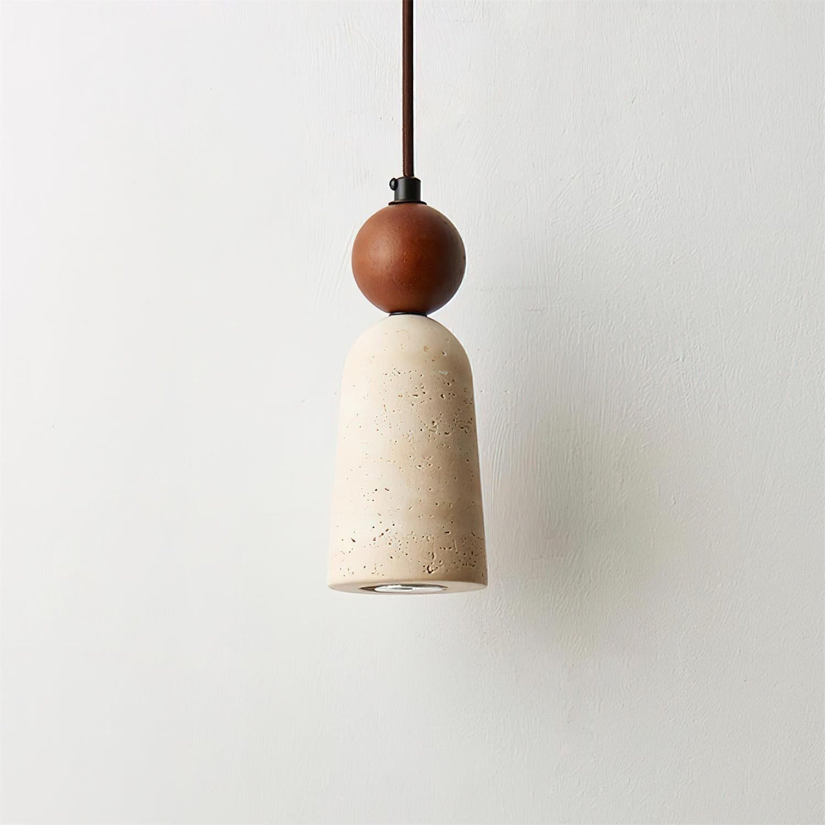 Nolira lampa wisząca drewno Travertine Natural