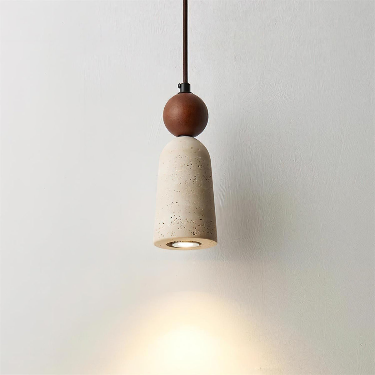 Nolira lampa wisząca drewno Travertine Natural