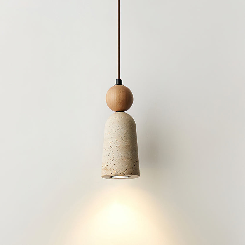 Nolira lampa wisząca drewno Travertine Natural