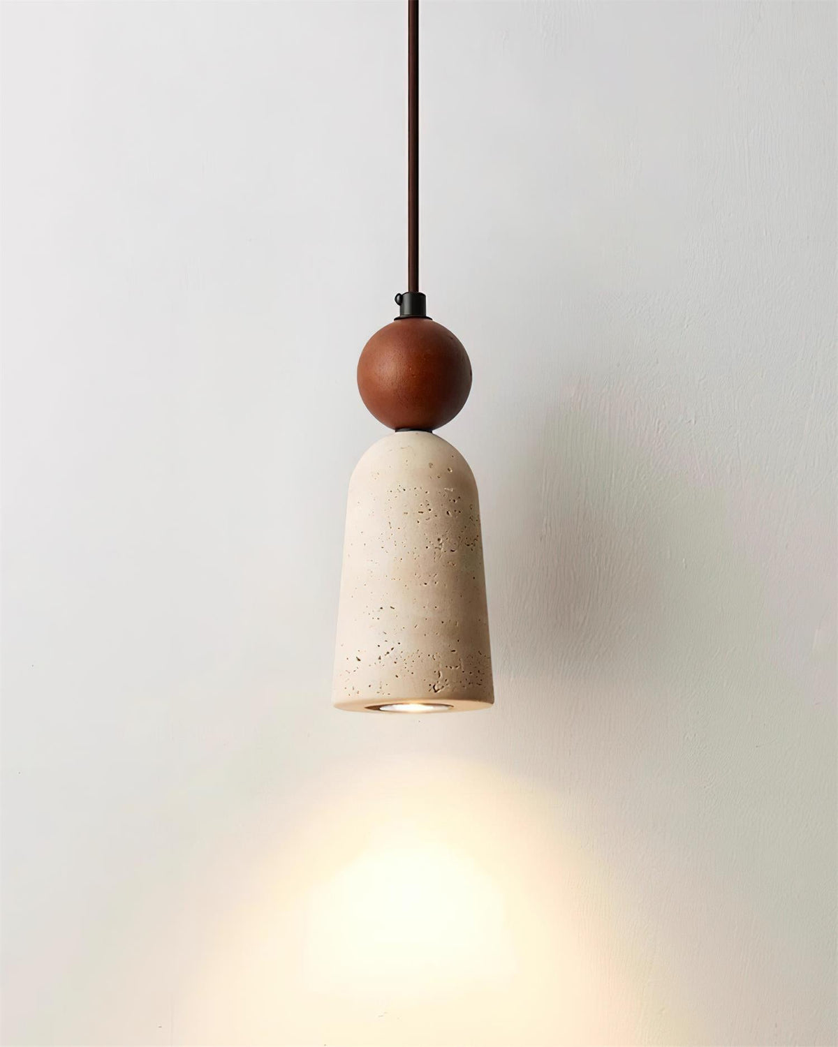 Nolira lampa wisząca drewno Travertine Natural
