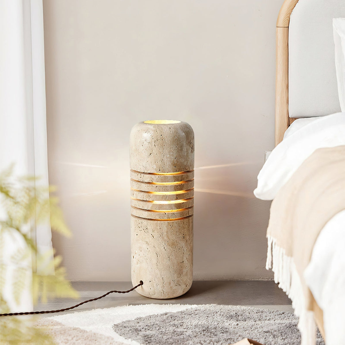 Lampa stołowa cylindryczna z tawerninu Aursolila
