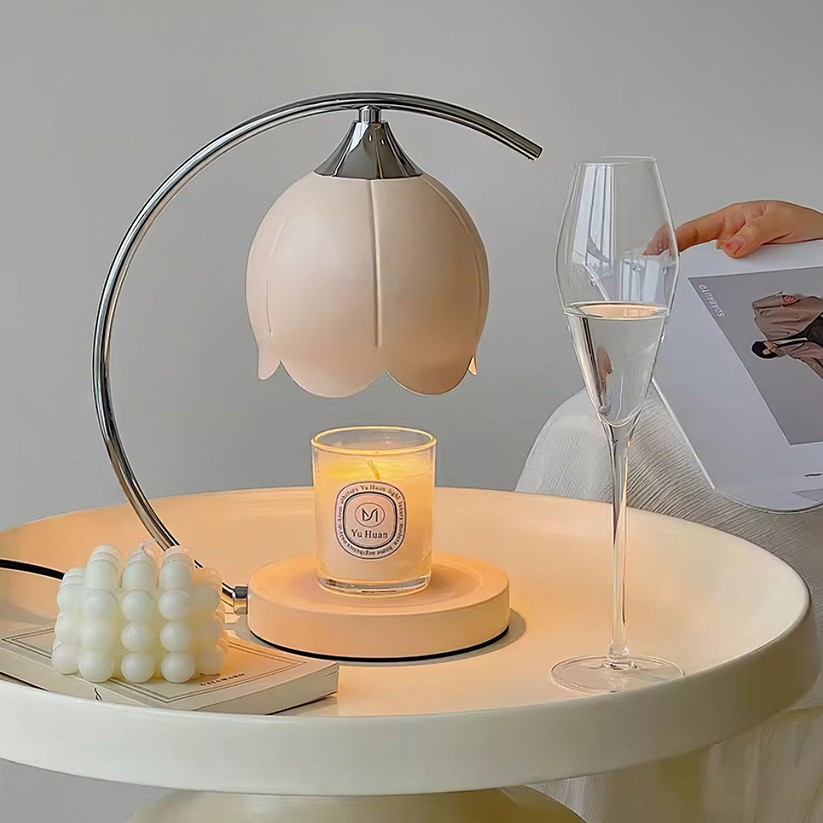 Binli lampa stołowa na świecę w stylu Wabi-Sabi