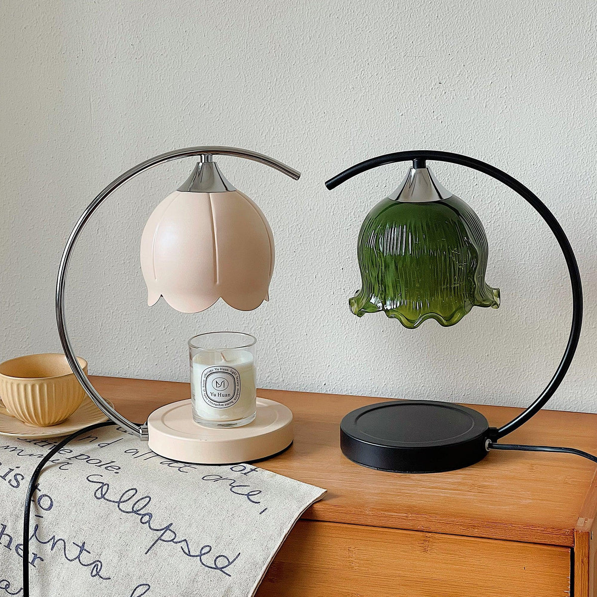 Binli lampa stołowa na świecę w stylu Wabi-Sabi