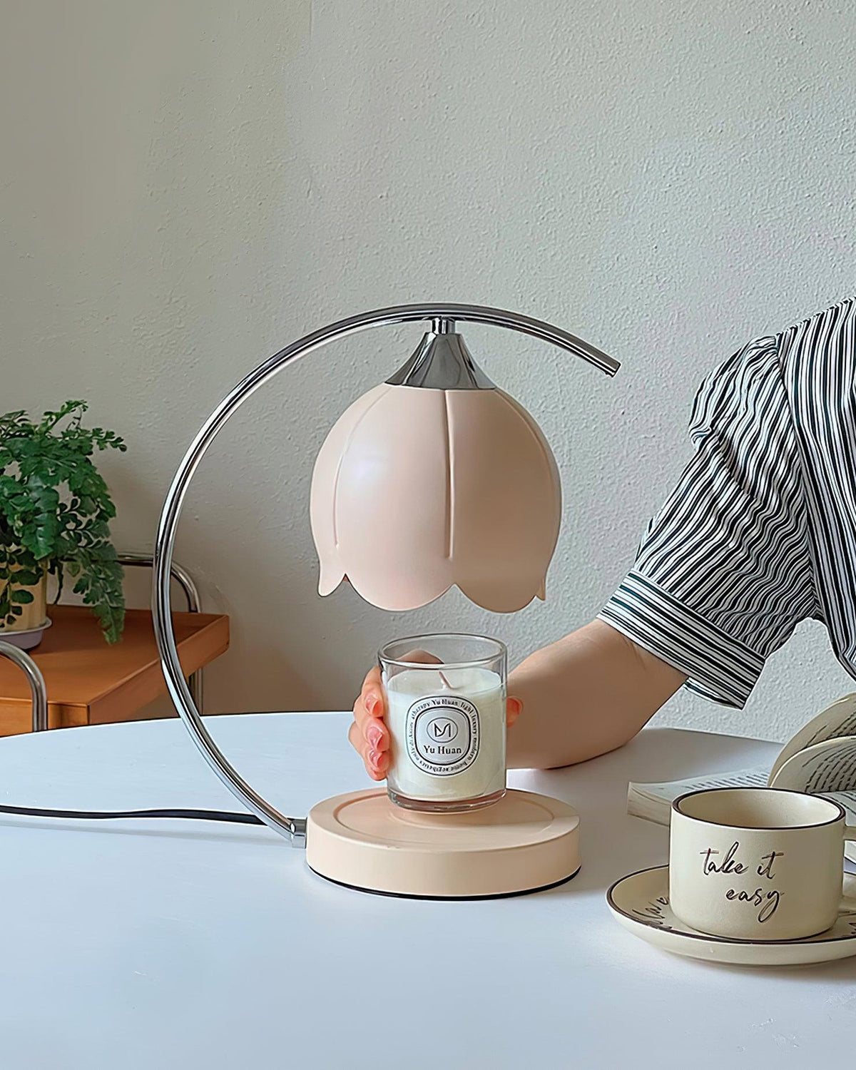 Binli lampa stołowa na świecę w stylu Wabi-Sabi