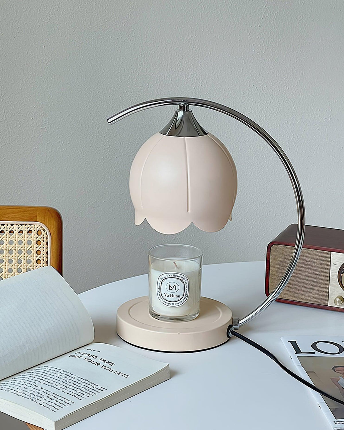 Binli lampa stołowa na świecę w stylu Wabi-Sabi