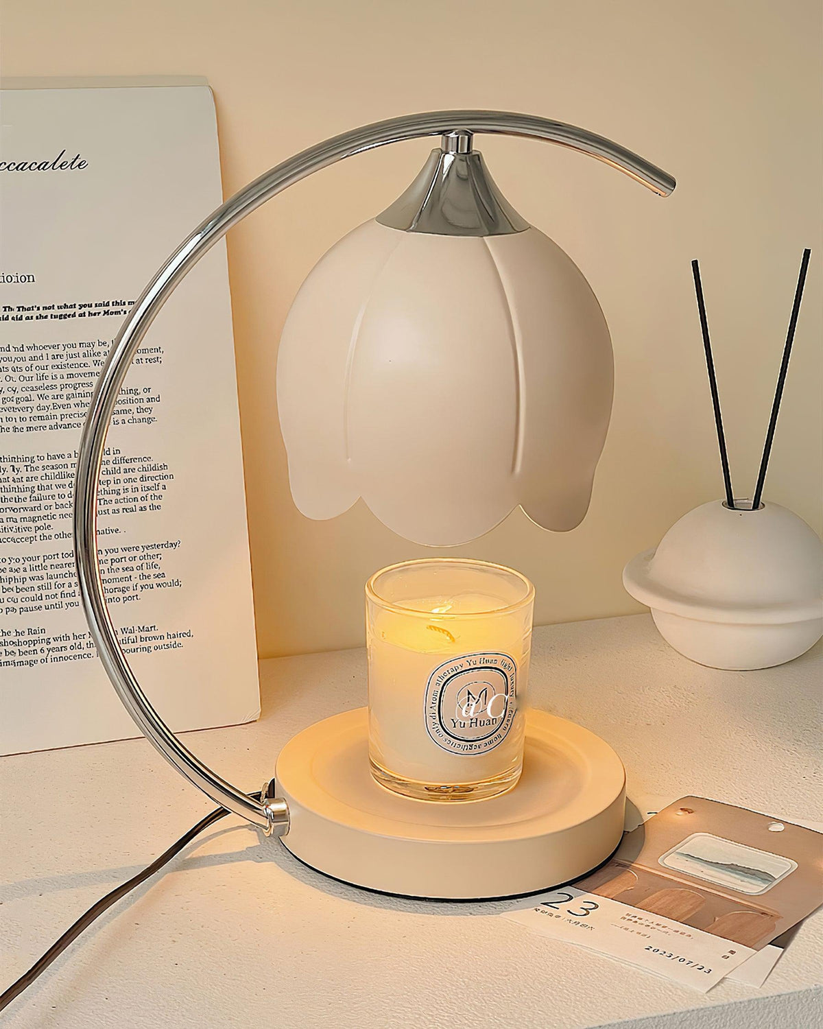 Binli lampa stołowa na świecę w stylu Wabi-Sabi