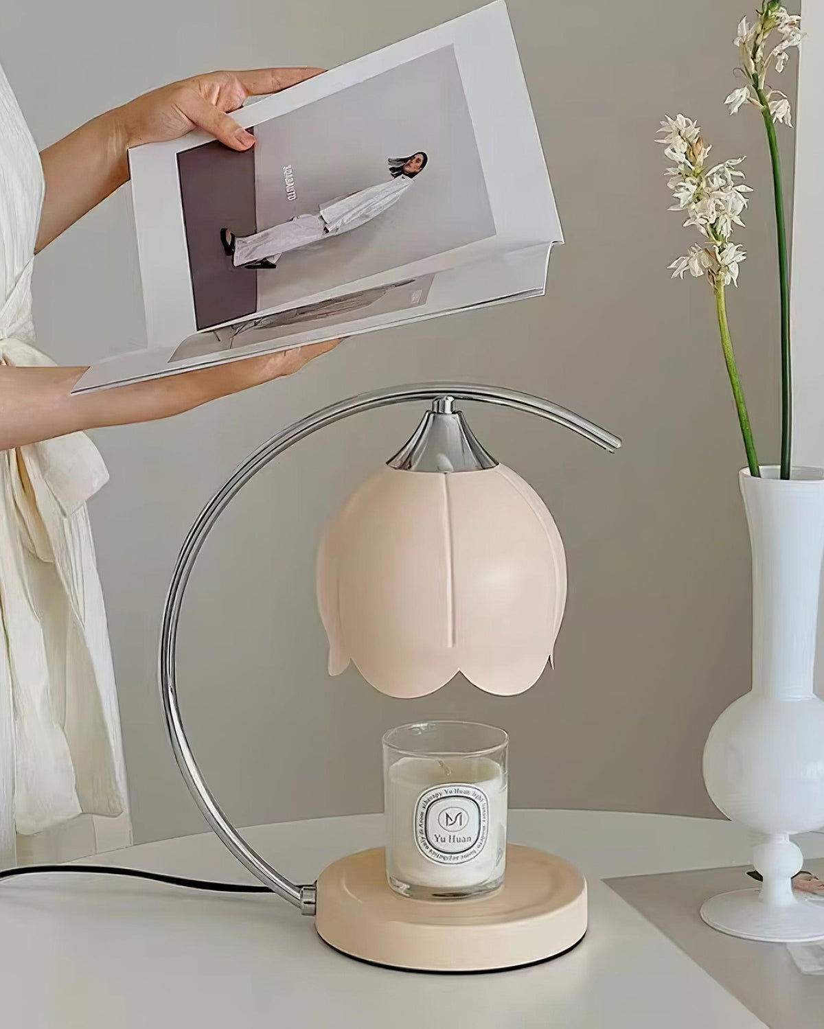 Binli lampa stołowa na świecę w stylu Wabi-Sabi