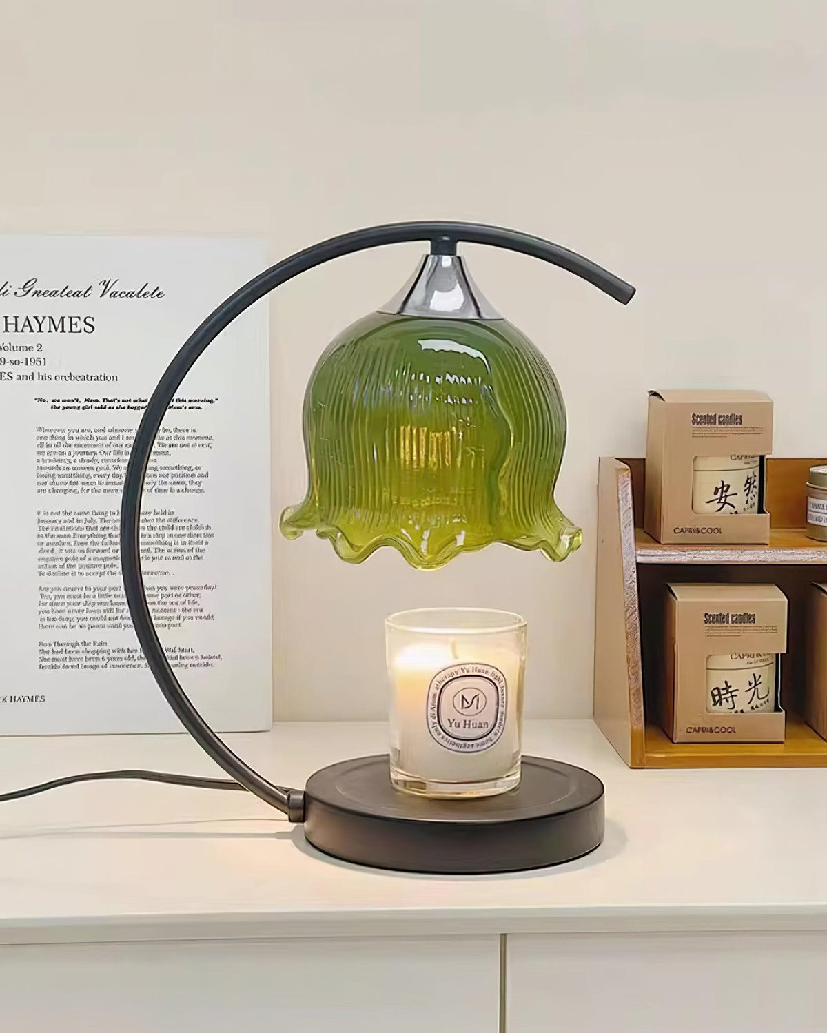 Binli lampa stołowa na świecę w stylu Wabi-Sabi