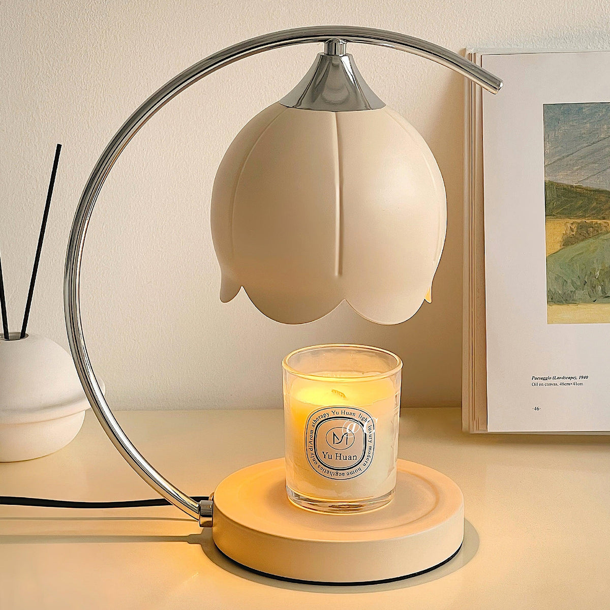 Binli lampa stołowa na świecę w stylu Wabi-Sabi