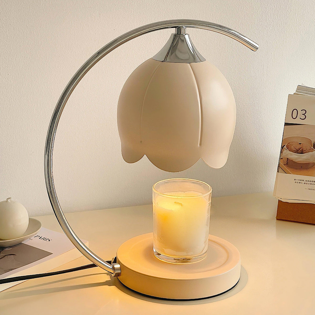 Binli lampa stołowa na świecę w stylu Wabi-Sabi