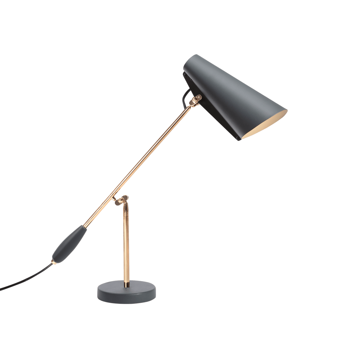 Orbix stalowa lampa stołowa w stylu z połowy wieku