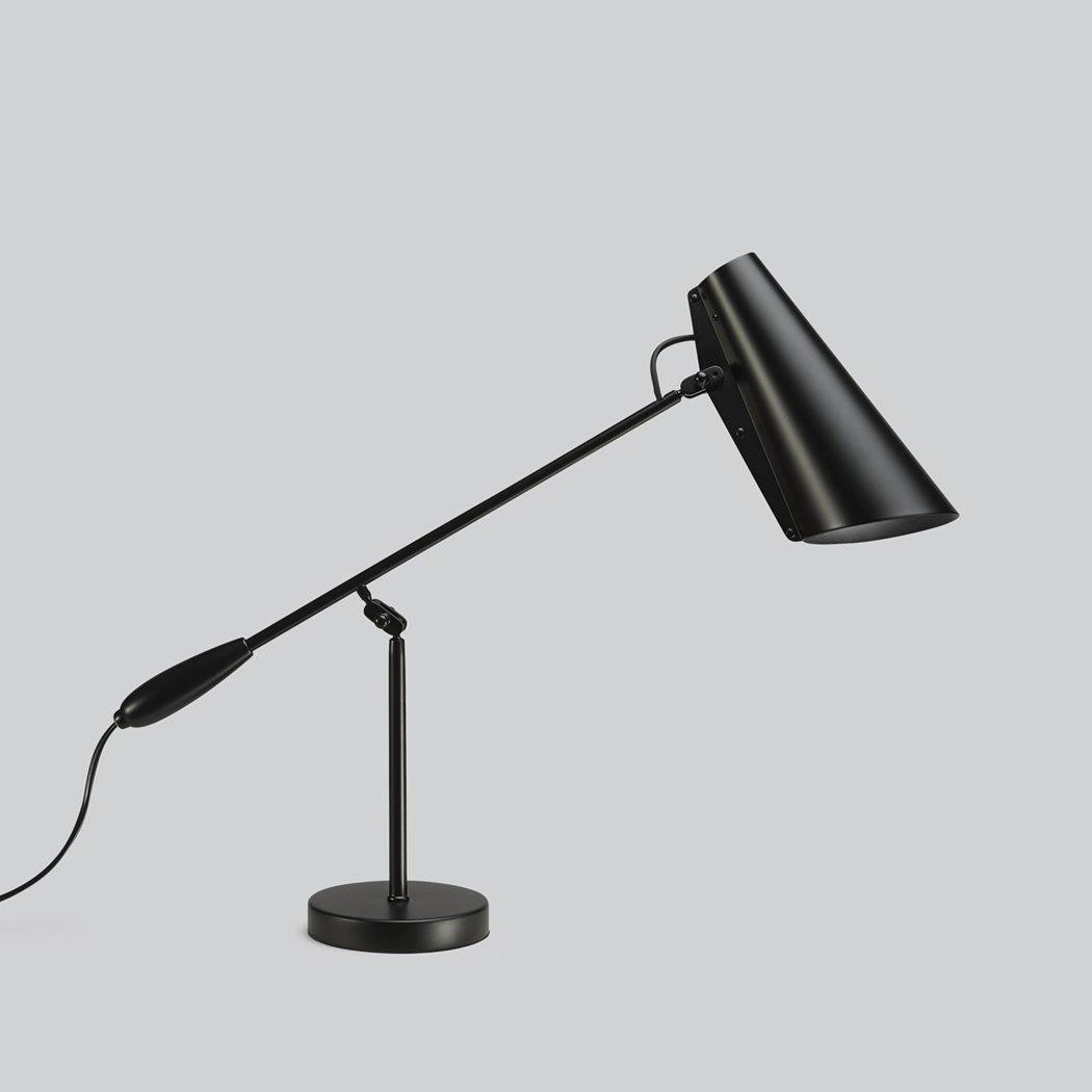 Orbix stalowa lampa stołowa w stylu z połowy wieku