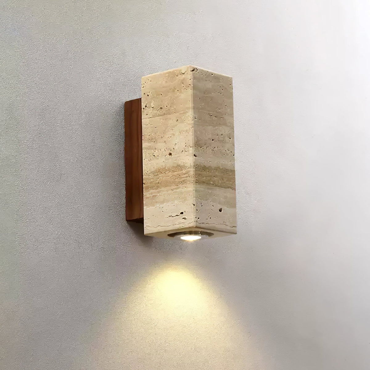 Nula Travertine kinkiet drewniany