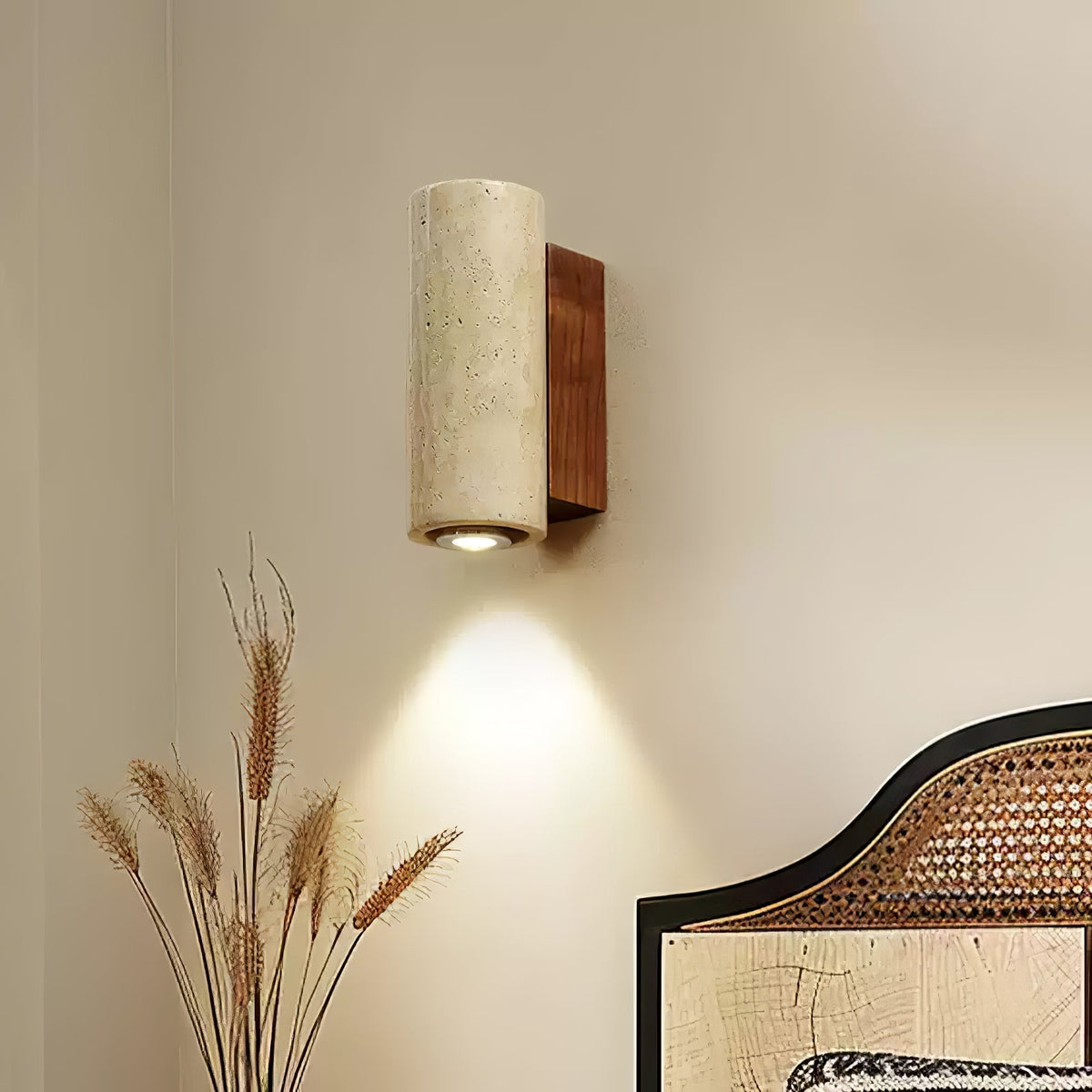 Nula Travertine kinkiet drewniany