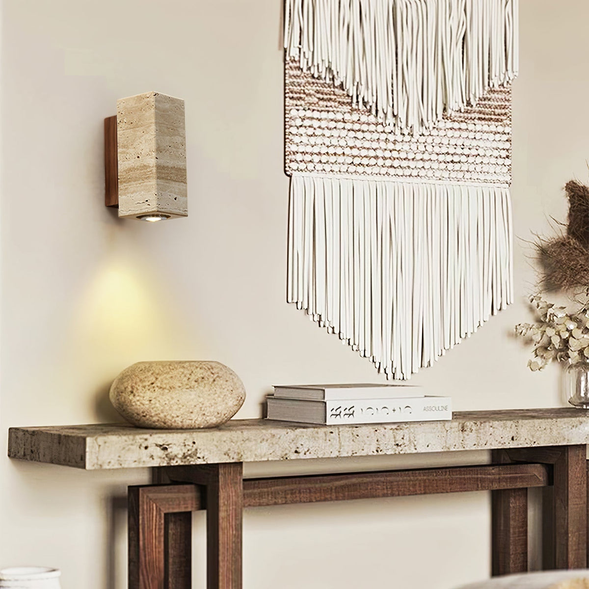 Nula Travertine kinkiet drewniany