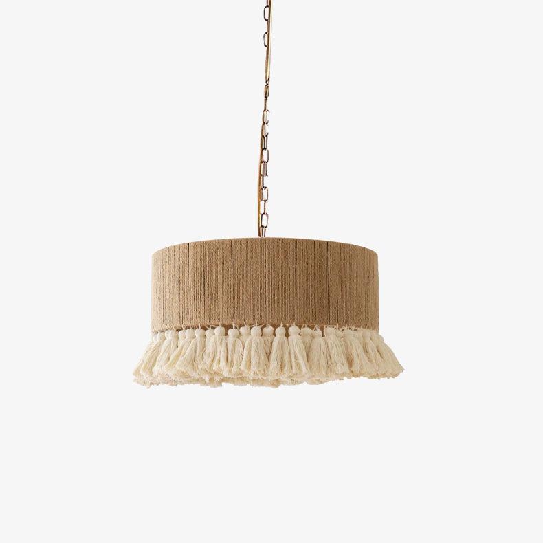 Lampa wisząca Serenenne z frędzlami z płótna do salonu