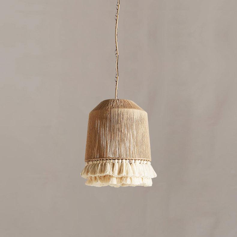 Lampa wisząca Serenenne z frędzlami z płótna do salonu