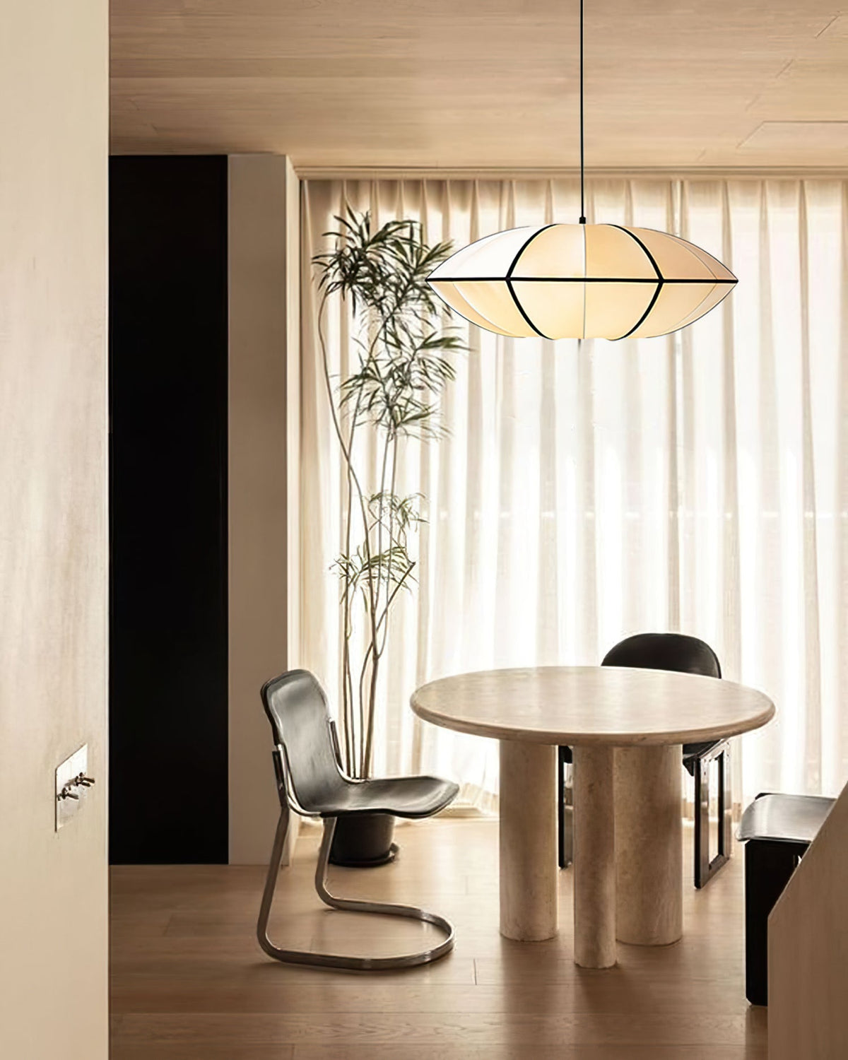 Inez wisząca lampa stołowa z płótna o nowoczesnym designie