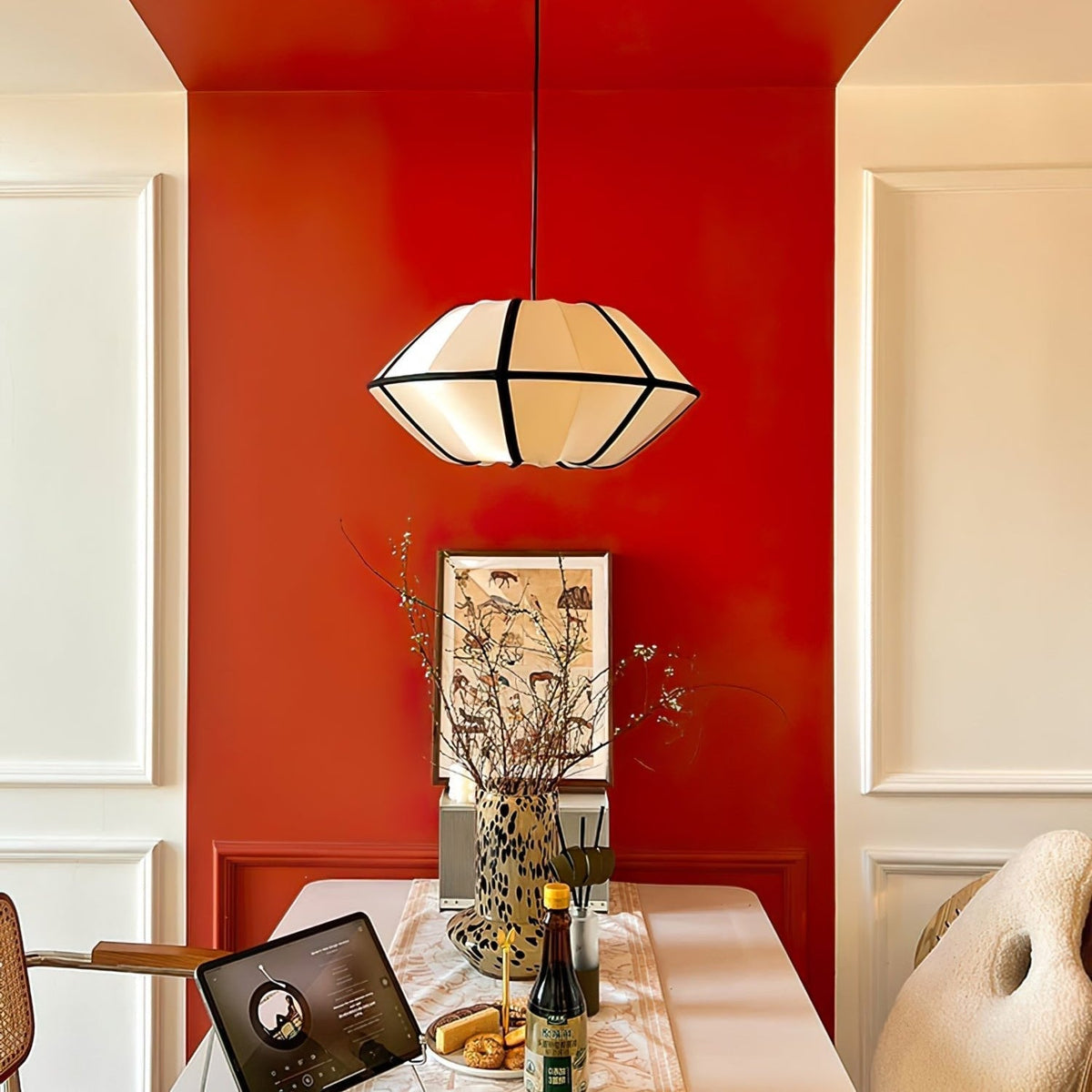 Inez wisząca lampa stołowa z płótna o nowoczesnym designie