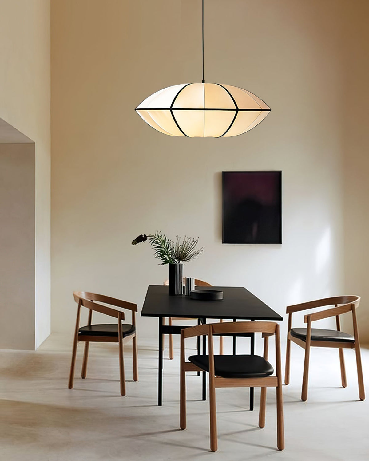 Inez wisząca lampa stołowa z płótna o nowoczesnym designie