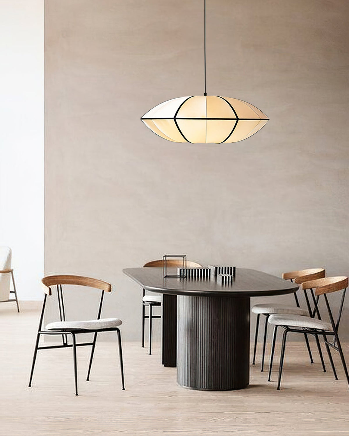 Inez wisząca lampa stołowa z płótna o nowoczesnym designie