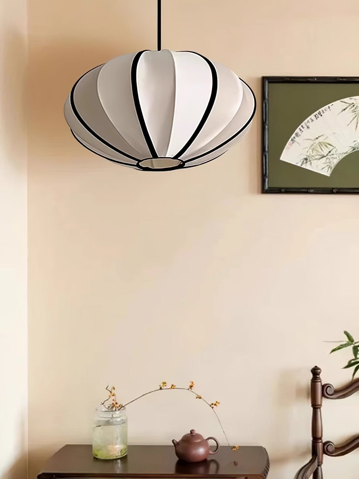 Inez wisząca lampa stołowa z płótna o nowoczesnym designie