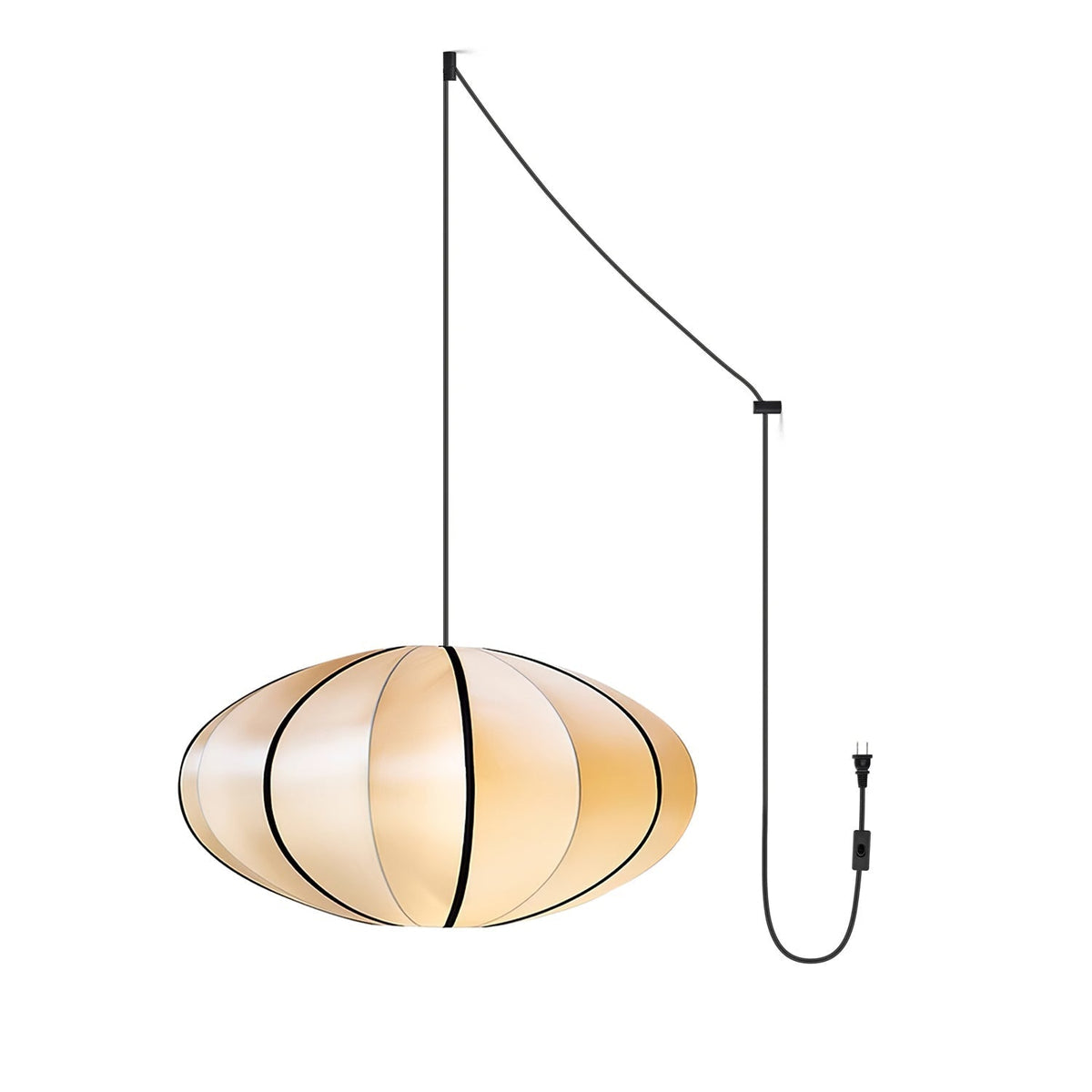 Inez wisząca lampa stołowa z płótna o nowoczesnym designie
