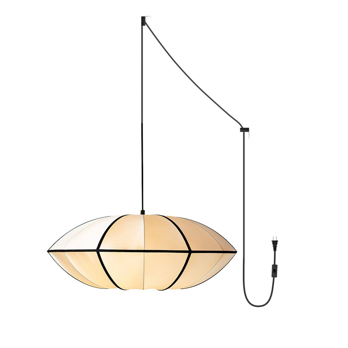 Inez wisząca lampa stołowa z płótna o nowoczesnym designie