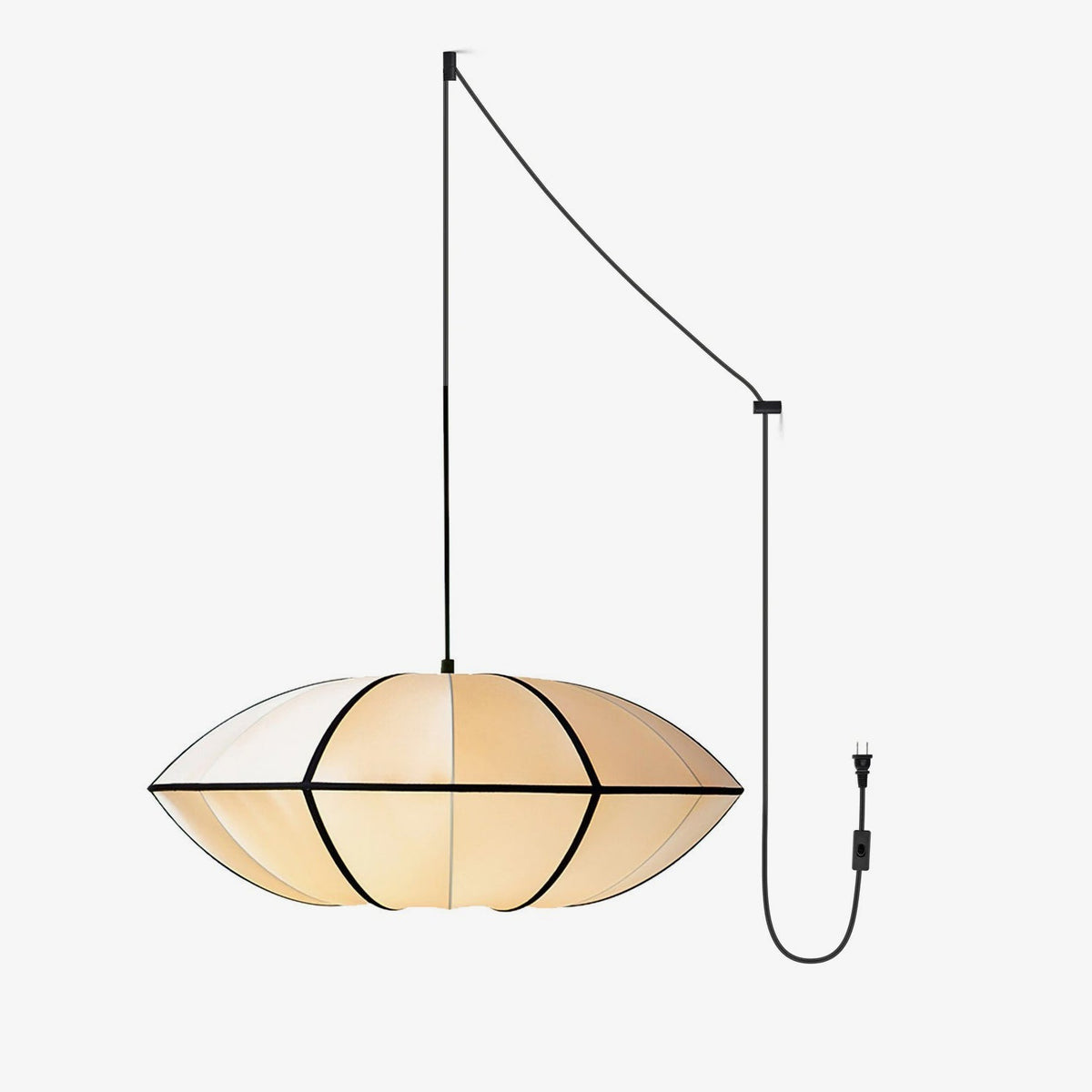 Inez wisząca lampa stołowa z płótna o nowoczesnym designie