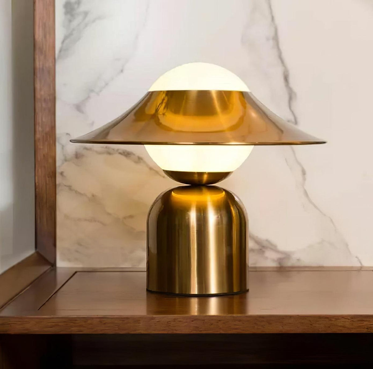 Lampa stołowa Italon Luxe ze złotej miedzionikielu