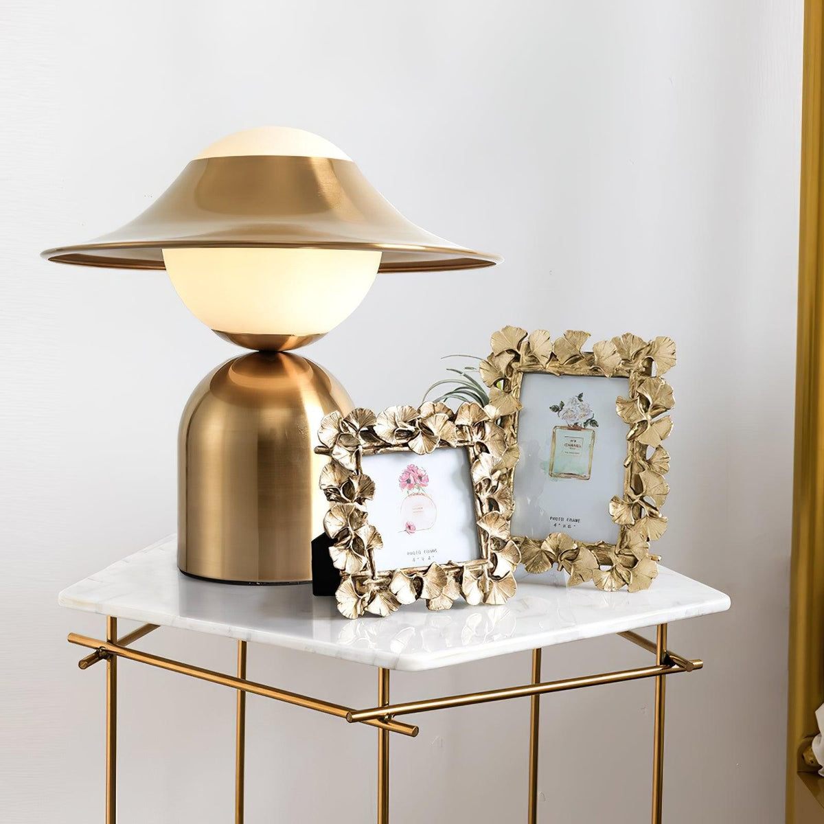 Lampa stołowa Italon Luxe ze złotej miedzionikielu