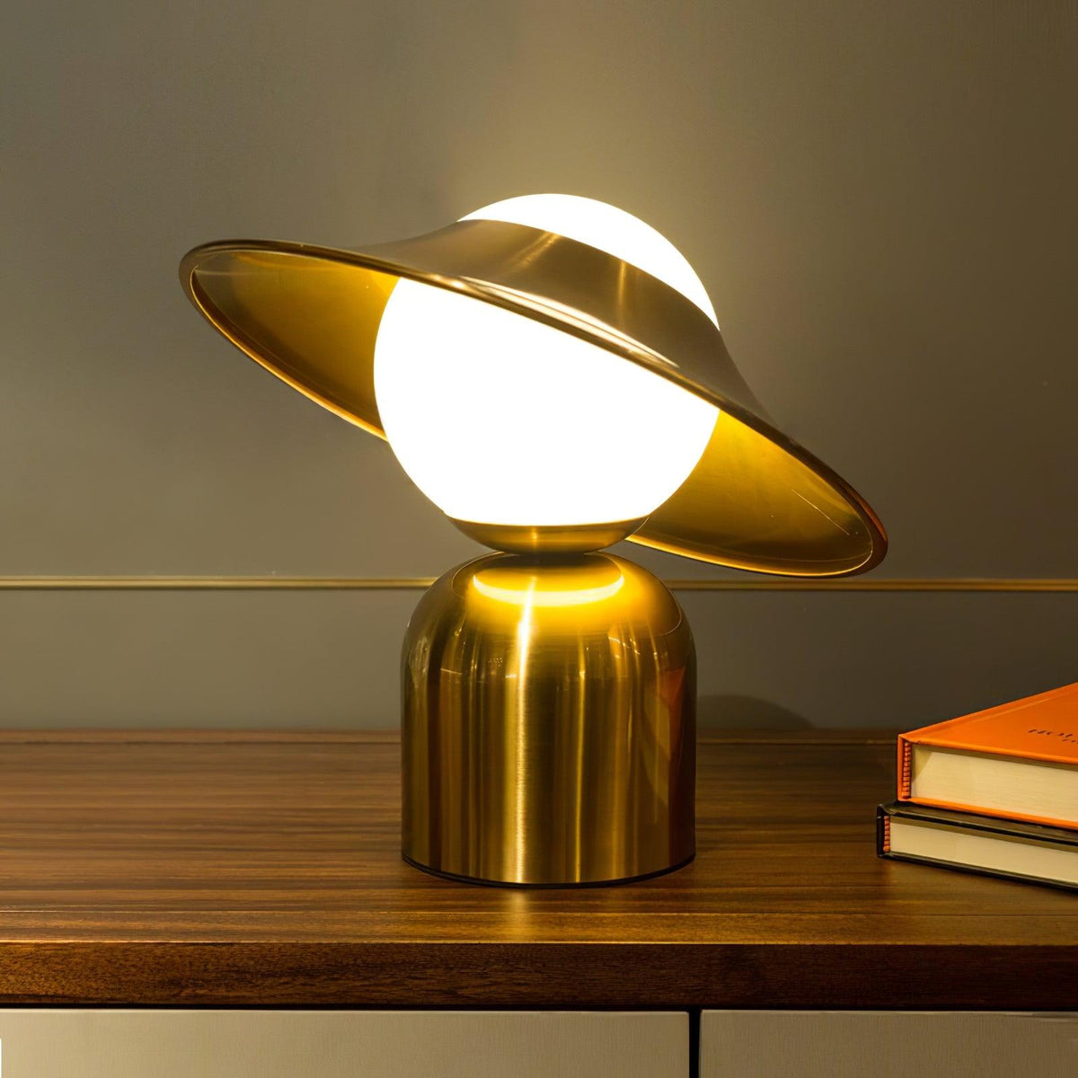 Lampa stołowa Italon Luxe ze złotej miedzionikielu