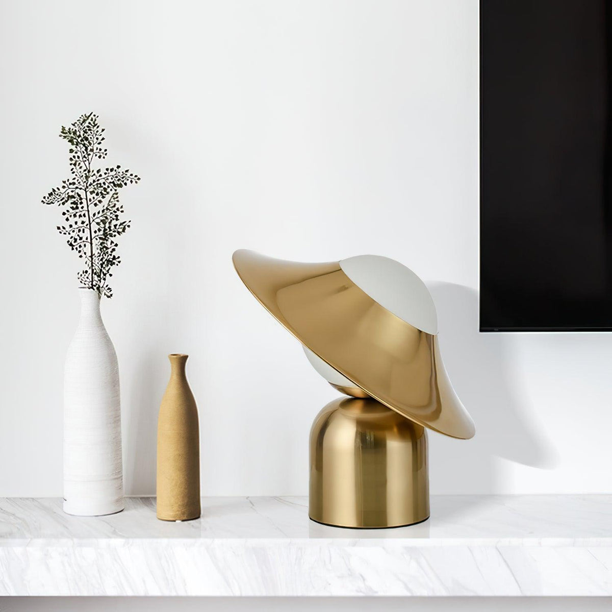 Lampa stołowa Italon Luxe ze złotej miedzionikielu