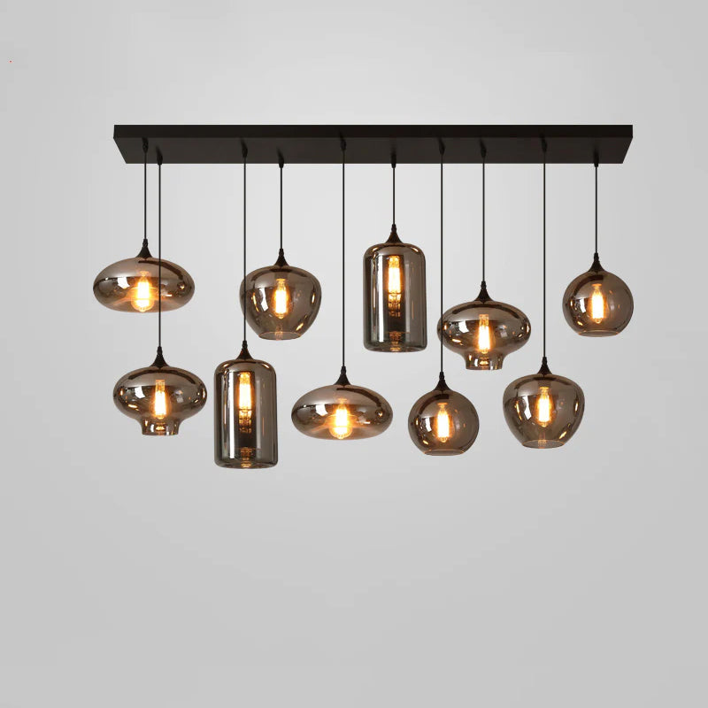 Tevely żyrandol ze szkła w stylu industrial chic