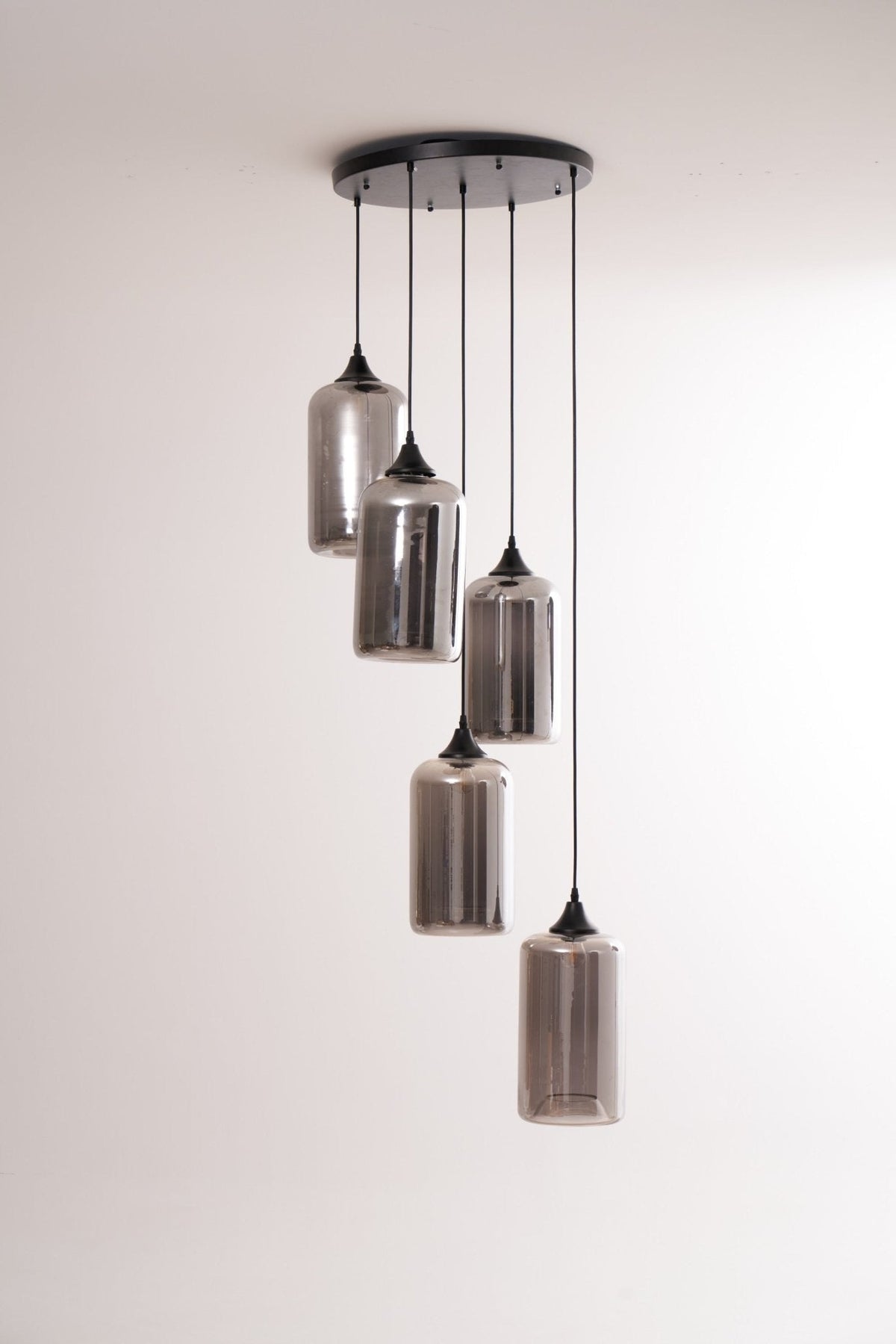 Tevely żyrandol ze szkła w stylu industrial chic