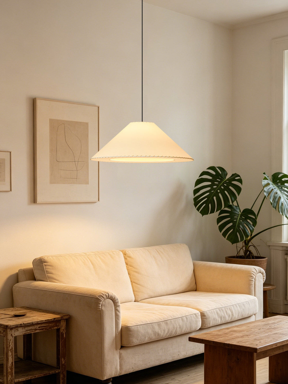 Ormondleigh Lampa Wisząca Stożkowa Z Tkaniny